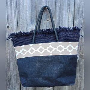WOMEN'S Large canvas Tote 2 TONE